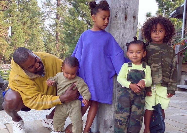 Kim Kardashin Shares Family Photo With Kanye West And Their Four Children North, Saint, Chicago, And Psalm West