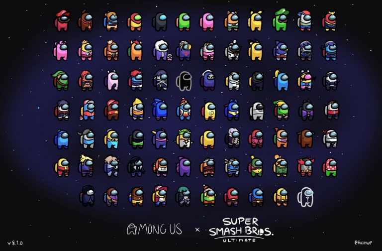 The Super Smash Bros. Ultimate Fighter Roster Was Recreated By A Fan As Among Us Crewmates