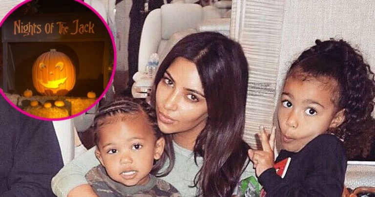 Fall Fun! See Kim Kardashian Driving Through Creepy Halloween Maze With Kids