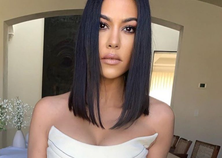 Kourtney Kardashian Flaunts Her Figure In Sheer, See-Through Top