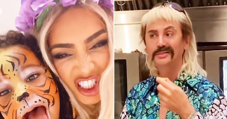 Carole Baskin! Joe Exotic! Kim Kardashian's 'Tiger King’ Family Costumes