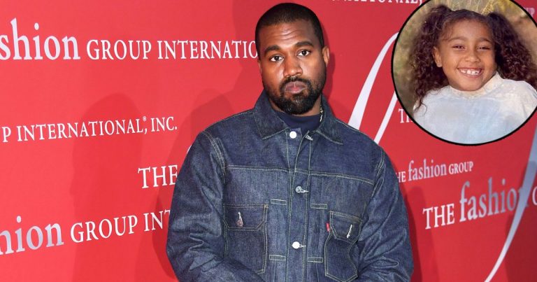 Kanye West Smiles Singing With Daughter North During Sunday Service