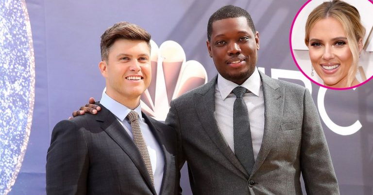 Colin Jost Jokes About Michael Che Objecting at Scarlett Johansson Wedding