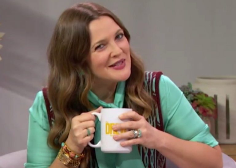 Drew Barrymore Wore A Victoria Beckham Blouse With A Dries Van Noten Vest For A Fabulous Pairing