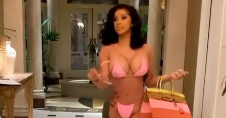 Cardi B Nearly Breaks the Internet Wearing a Thong Bikini Post-Birthday