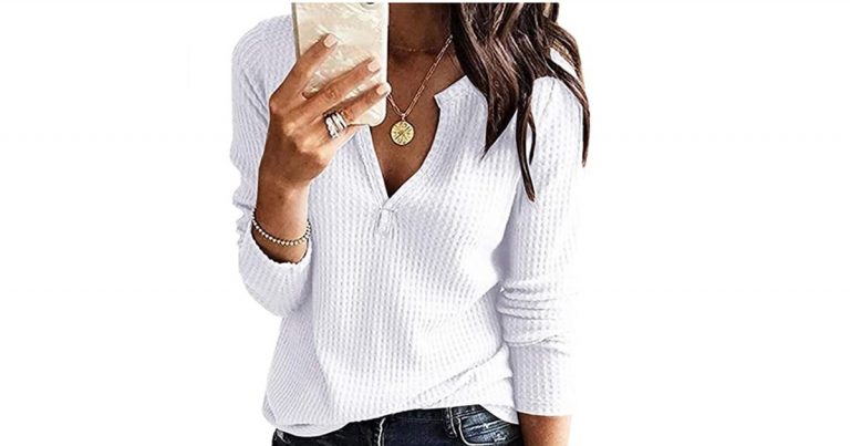 Simple Style! You Can Wear This Waffle Knit Top on Repeat This Fall