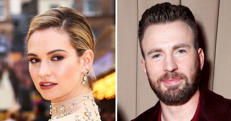 Lily James Plays Coy About Chris Evans Romance Rumors — Again