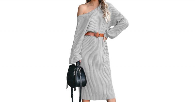 This Slouchy, Reversible Sweater Dress Just Dropped Right in Time for Fall