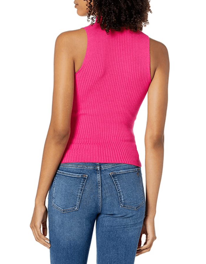 The Drop Women's Karolina Sleeveless Mock Neck Rib Sweater