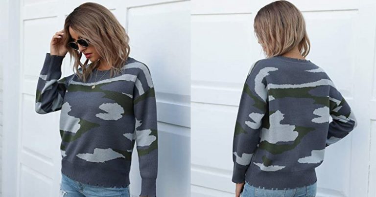 This Casual Crewneck Sweater Is Proof That Camo Can Be a Neutral