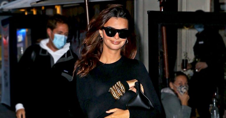 EmRata Wears Cutout Dress for 1st Outing Since Announcing Her Pregnancy