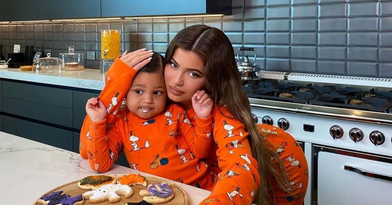 Kylie Jenner and Stormi Adorably Twin in Spooky Snoopy PJs