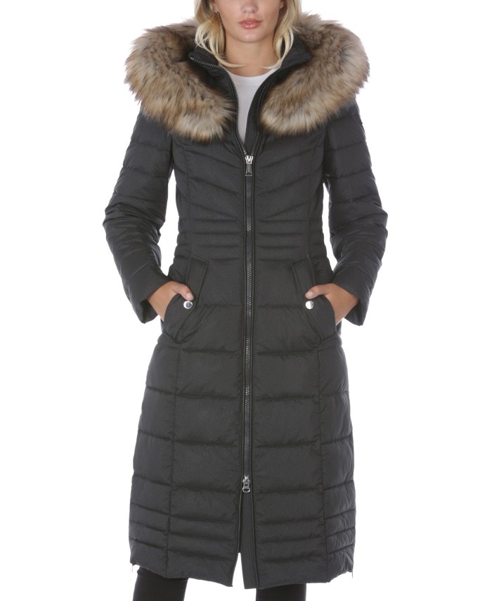 Laundry by Shelli Segal Faux-Fur-Trim Hooded Puffer Coat