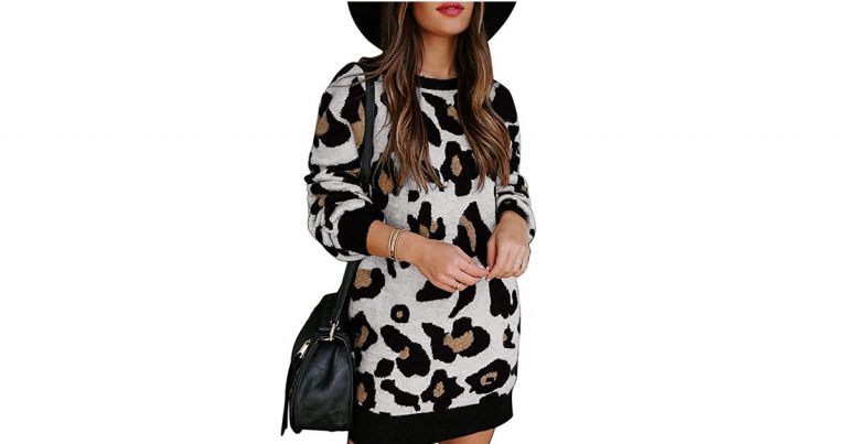 This Leopard-Print Sweater Dress Wins the Cozy Fall Fashion Contest