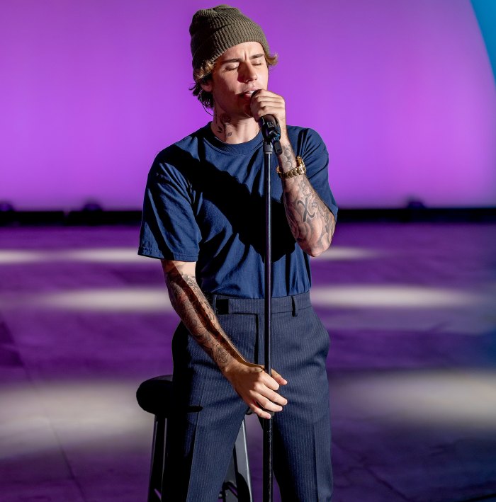 Justin Bieber Takes the American Music Awards 2020 Stage to Sing a Medley of His Hits