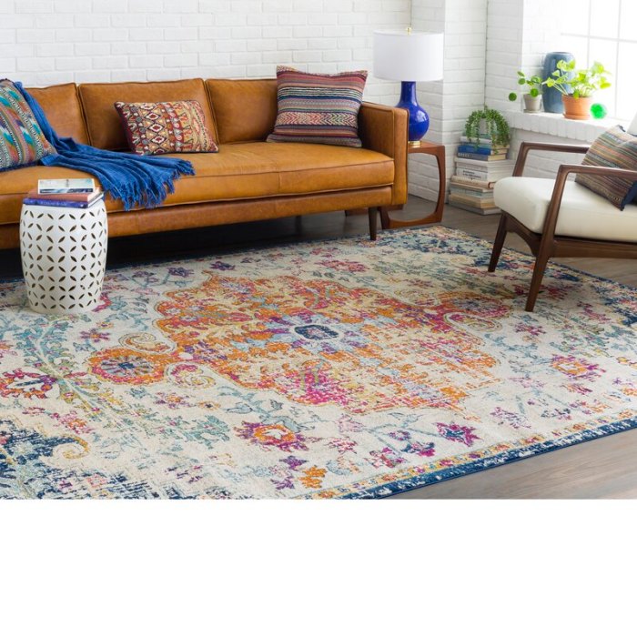 Hillsby Oriental Blue/Orange Area Rug