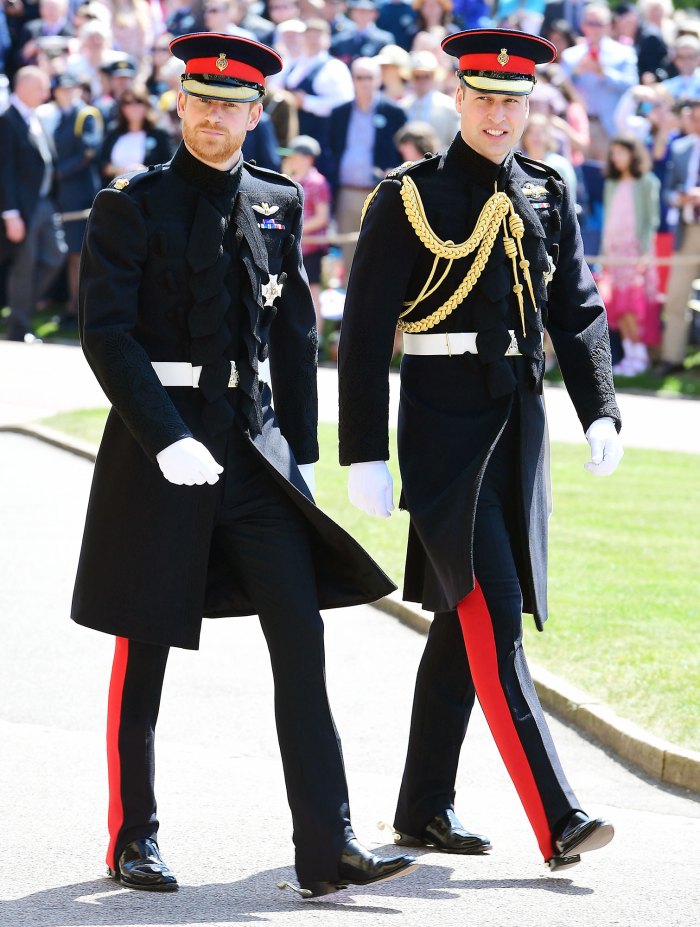 Prince Harry and Prince William arrive for the wedding of Prince Harry and Meghan Markle The Crown Emma Corrin Says She Would Leave If She Saw Prince William and Prince Harry at a Party