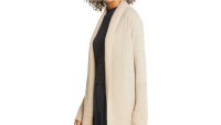 Vince Rib Front Wool & Cashmere Cardigan