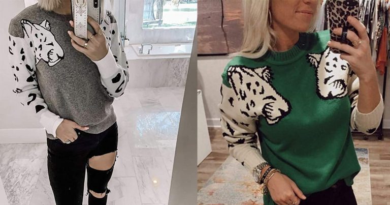 This Unique Cropped Sweater Takes Leopard Print to a New Level