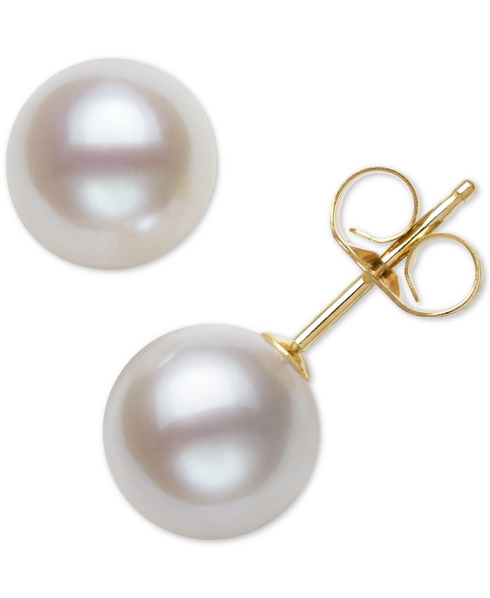 Belle de Mer Cultured Freshwater Pearl Stud Earrings (7mm) in 14k Gold