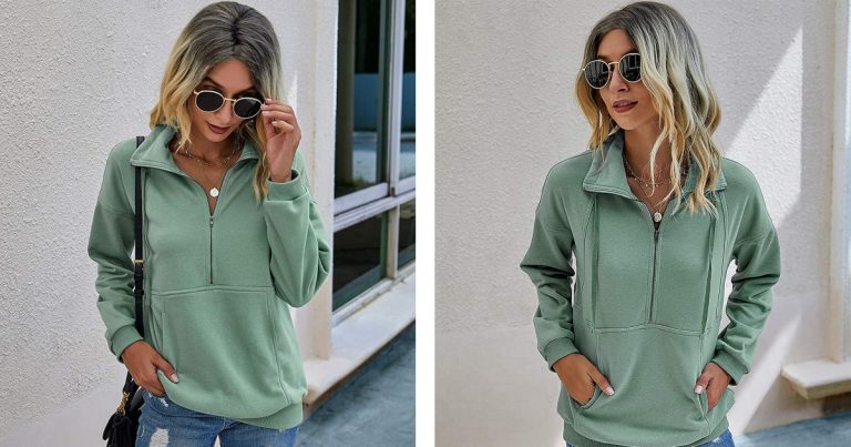 This Half-Zip Sweatshirt Is the Quickest Way to a Cute Outfit in the Cold