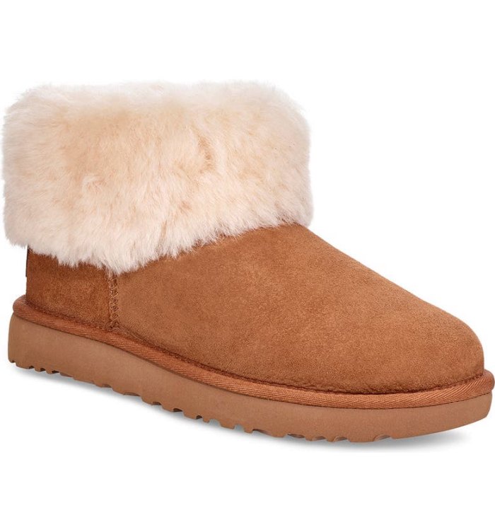 UGG Classic Mini Fluff Genuine Shearling Bootie