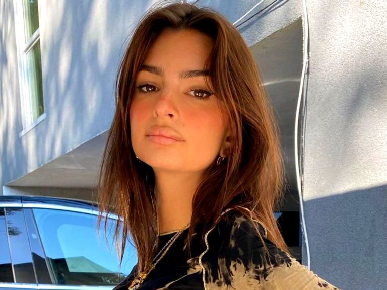 Emily Ratajkowski Poses In Kim Shui Dress With Sneakers — See The Look