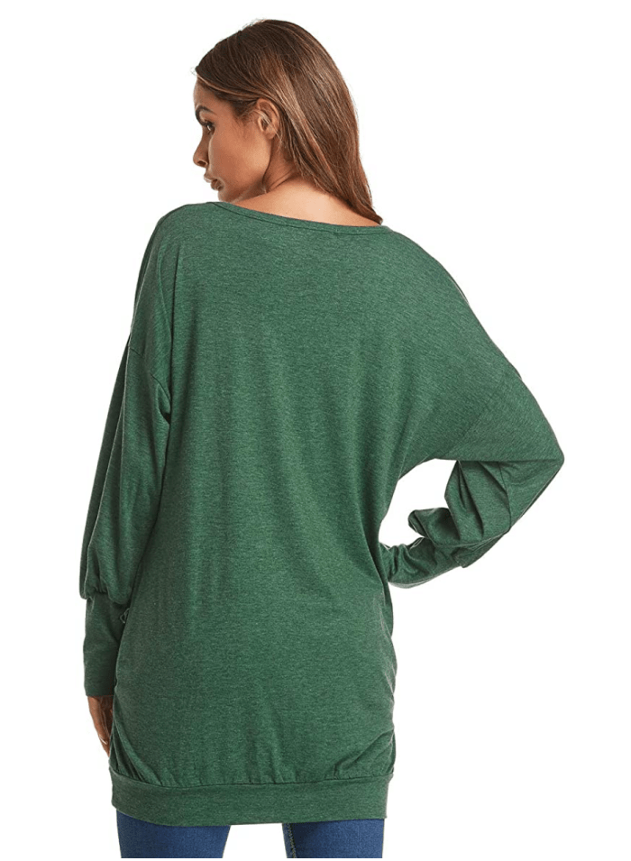 ZANZEA Women's Casual V Neck Long Sleeve Loose Oversized Baggy Top