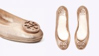 Minnie Travel Ballet Flat, Metallic Leather