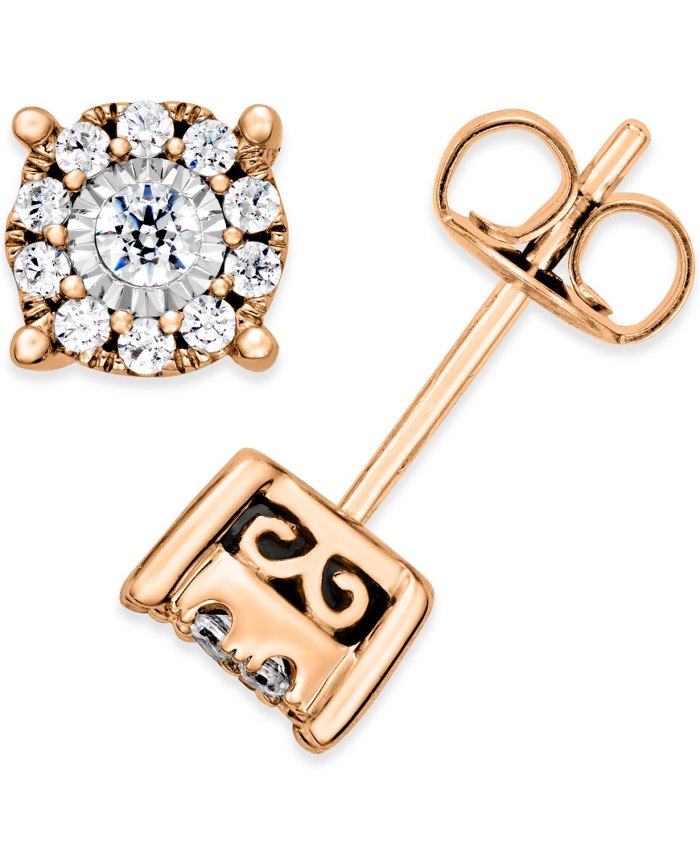 Macy's Diamond Stud Earrings (1:3 ct. t.w.) (Rose Gold)