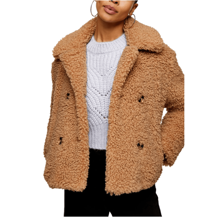 Topshop Ami Borg Faux Fur Jacket