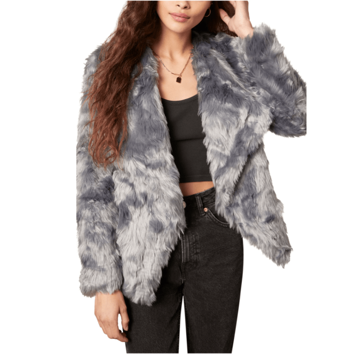 BB Dakota Drape Front Faux Fur Jacket