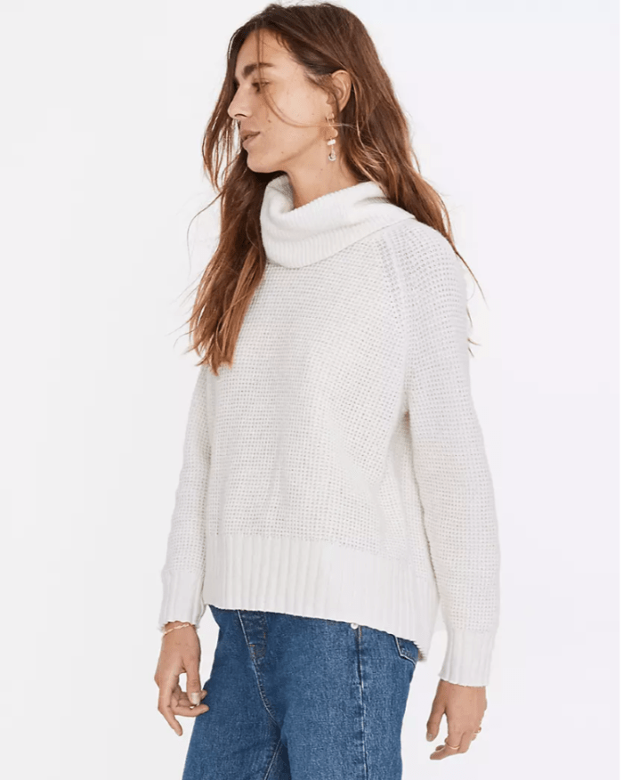 Eastbrook Turtleneck Cross-Back Sweater in Cotton-Merino Yarn