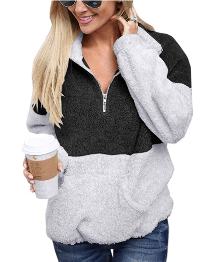 Angashion Womens Fuzzy Fleece Pullover