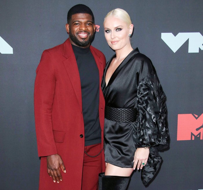 PK Subban and Lindsey Vonn attend the MTV Video Music Awards 2019 Lindsey Vonn Is Not Stressed Over Delayed Wedding to PK Subban