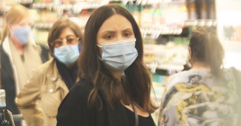 See Pregnant Katharine McPhee Covering Baby Bump While Grocery Shopping