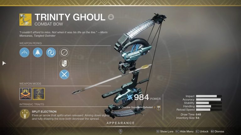 Destiny 2: Xur Location And Inventory For Weekend Of December 11th – Trinity Ghoul Exotic Bow For Sale