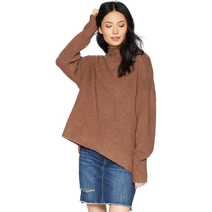 Cable Stitch Mock Neck Cozy Sweater