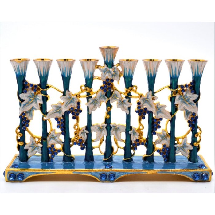 Ciel Collectables Jeweled Hand Painted Enamel Menorah