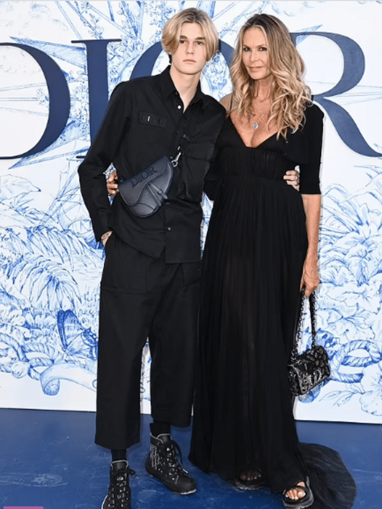 Elle MacPherson visited the Dior show with her son Aurelius Say Andrea Busson