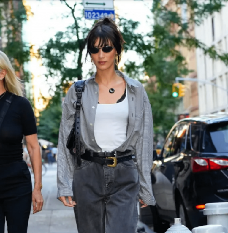 Bella Hadid has lost so much weight that now her jeans are held only by two belts at once