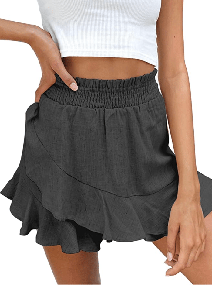 BNOOUIL Women's High Waisted Wrap Mini Skort