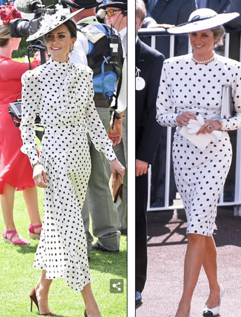 Kate Middleton as Princess Diana attends Royal Ascot 2022