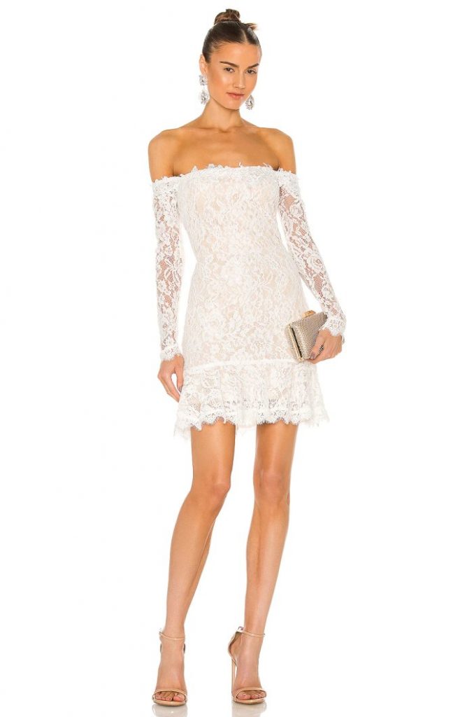 off-the-shoulder lace dress