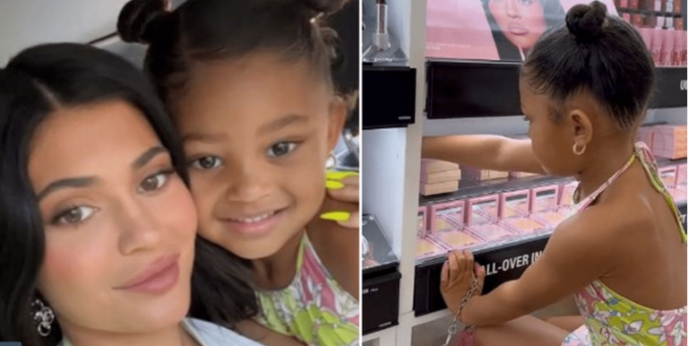 How Kylie Jenner teaches her daughter Stormi to go beauty shopping in childhood