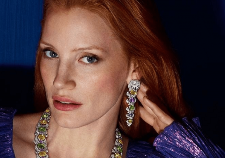 Jessica Chastain is the face of Gucci’s Garden of Delights high jewelry collection