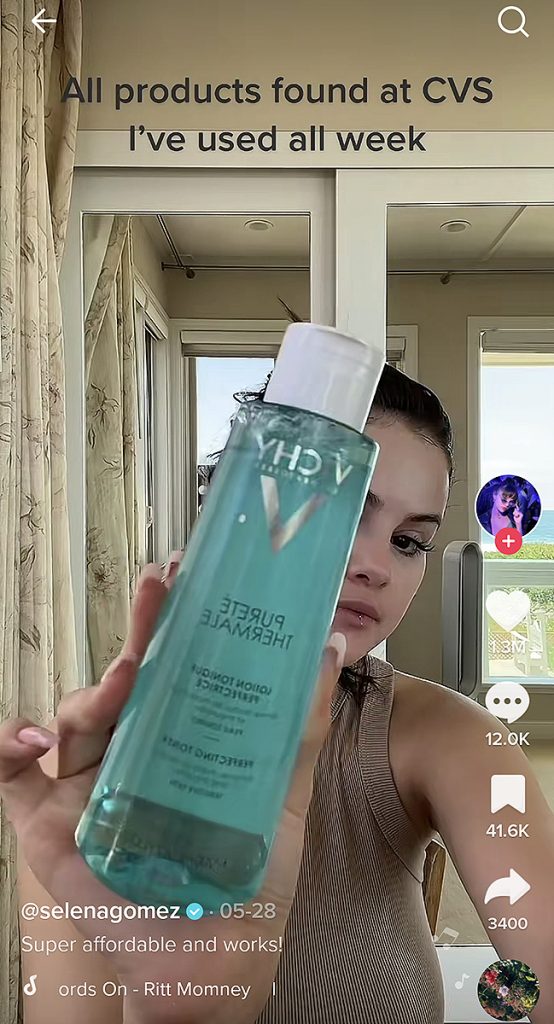 selena-gomez-tiktok-vichy-purete-thermale-toner