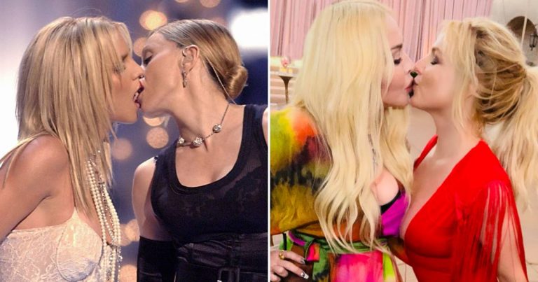 Wedding Smooch! Britney Spears, Madonna Recreate VMAs Kiss 19 Years Later