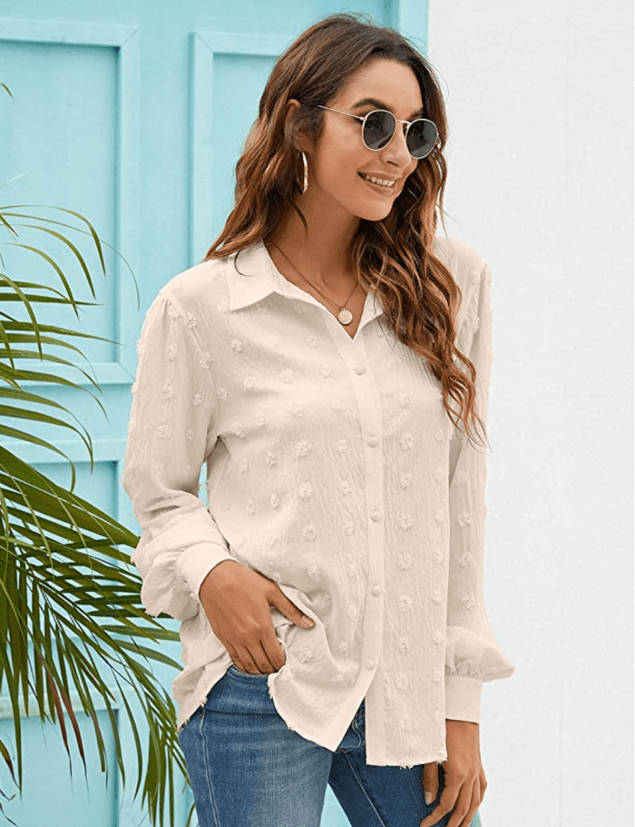 Blooming Jelly Women's Button Down Blouse