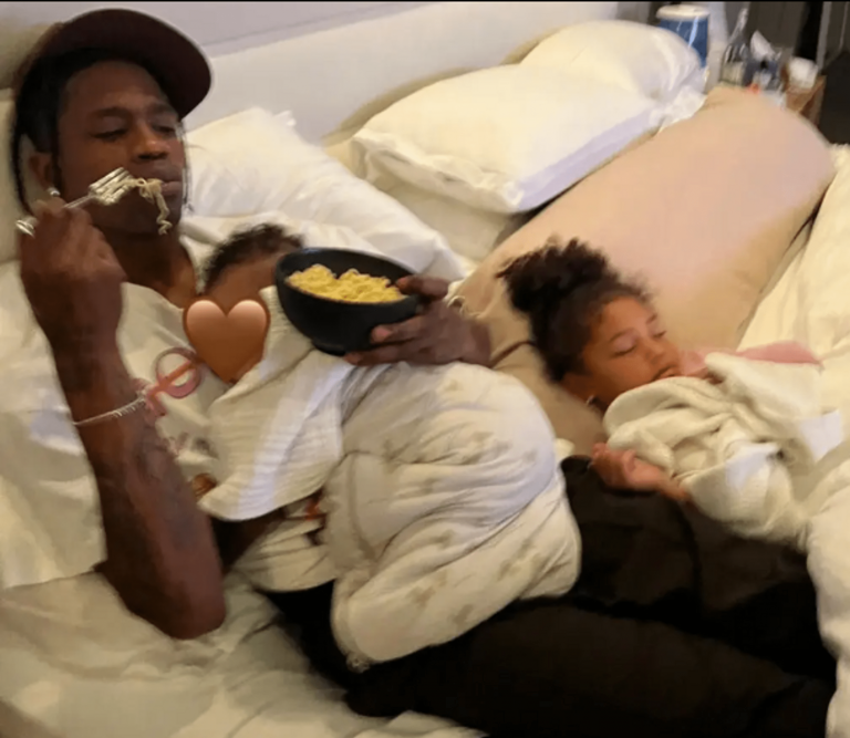 Kylie Jenner showed how cozy Travis Scott is spending time with their two children